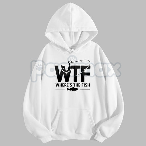 "WTF, Where Is The Fish" Hoodie – Funny Fishing Meme Pullover, Angler Humor Apparel & Statement Gear, Unisex