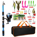 1.8M Fishing Rod Full Kits Telescopic Sea Spinning Reel Lure Set Travel Fishing Gear Baits Accessories Bag Beginner