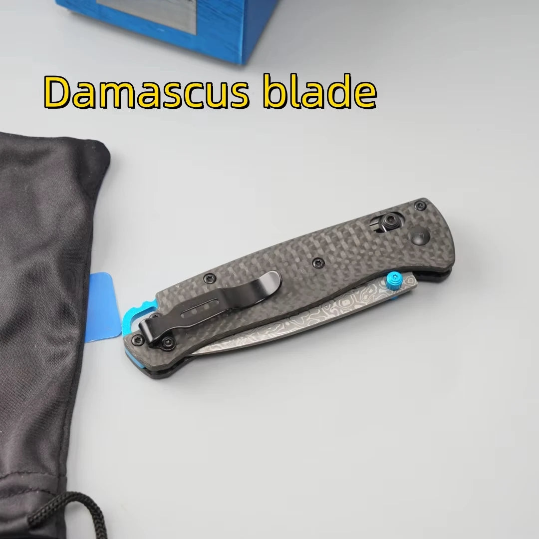 BM 535 Bugout Ax Lock Folding Knife, S90V / Damascus Blade Outdoor Camping Hiking EDC Fishing Knife Jungle Adventure Tool Gift