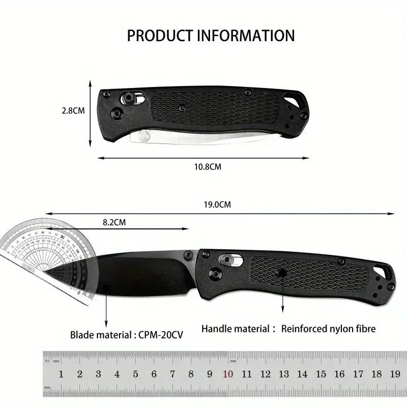 BM 535 Bugout Axle Lock Folding Knife 440c Steel Blade Jungle Adventure EDC Hunting Knife Outdoor Camping Hiking Fishing Tool