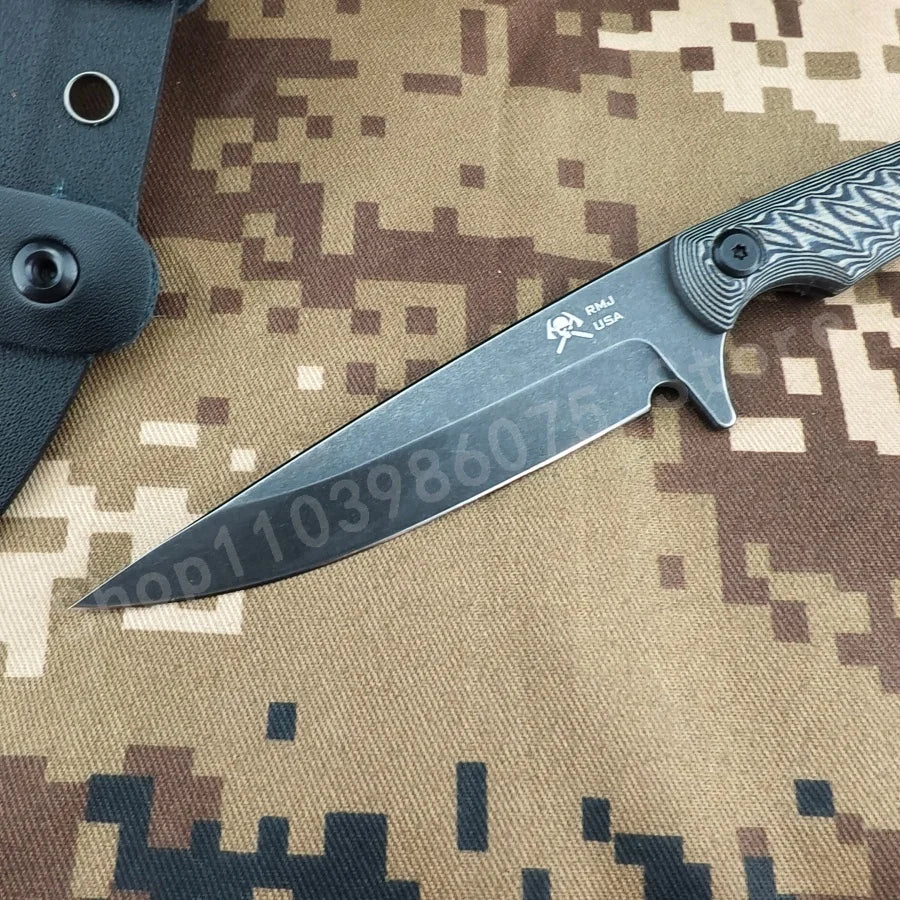MRJ Portable Fixed Blade Knife with 7Cr13Mov Blade and G10 Anti-Slip Handle It Is Perfect for Camping Fishing Survival