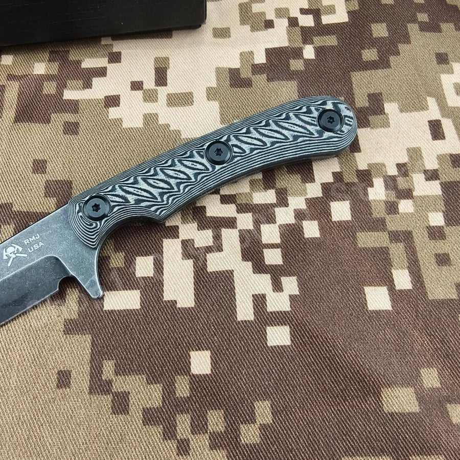 MRJ Portable Fixed Blade Knife with 7Cr13Mov Blade and G10 Anti-Slip Handle It Is Perfect for Camping Fishing Survival