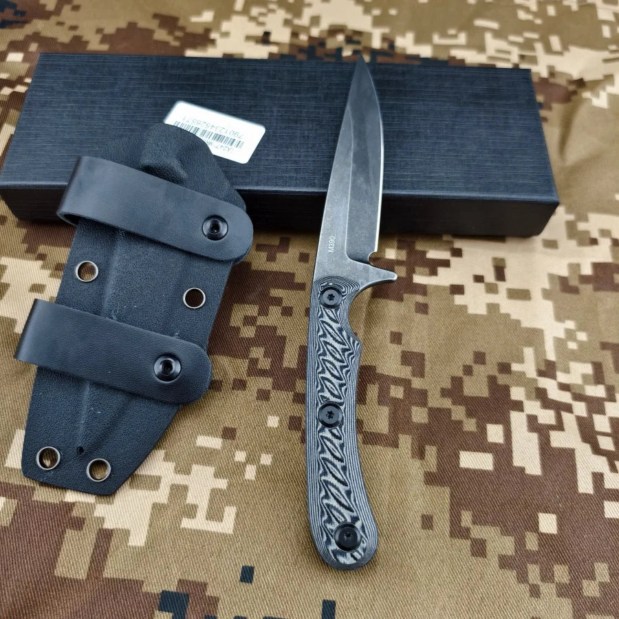 MRJ Portable Fixed Blade Knife with 7Cr13Mov Blade and G10 Anti-Slip Handle It Is Perfect for Camping Fishing Survival